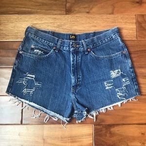 Lee High Waisted Cut Off Denim Shorts